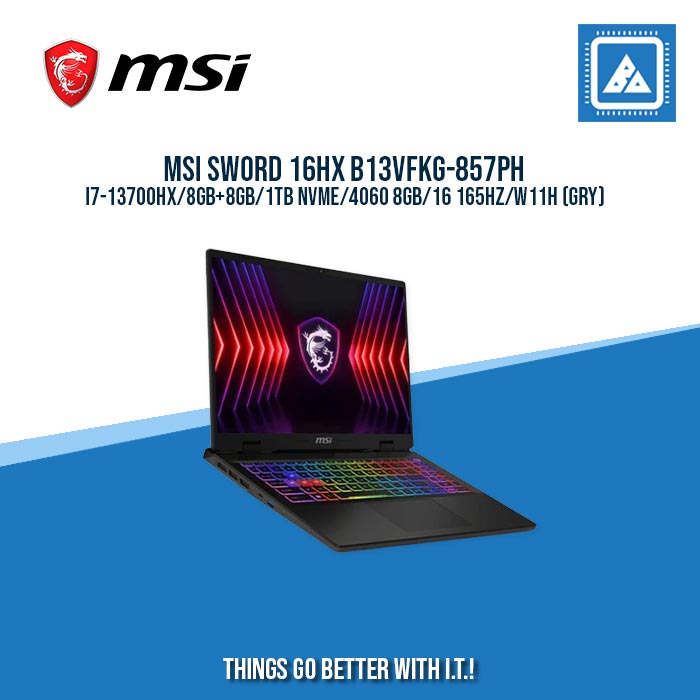 MSI SWORD 16HX B13VFKG-857PH I7-13700HX/8GB+8GB/1TB NVME/4060 8GB/16 165HZ/W11H (GRY)| GOOD FOR GAMING AND AUTOCAD LAPTOPS MSI SWORD 16HX B13VFKG-857PH I7-13700HX/8GB+8GB/1TB NVME/4060 8GB/16 165HZ/W11H (GRY)| GOOD FOR GAMING AND AUTOCAD LAPTOPS
